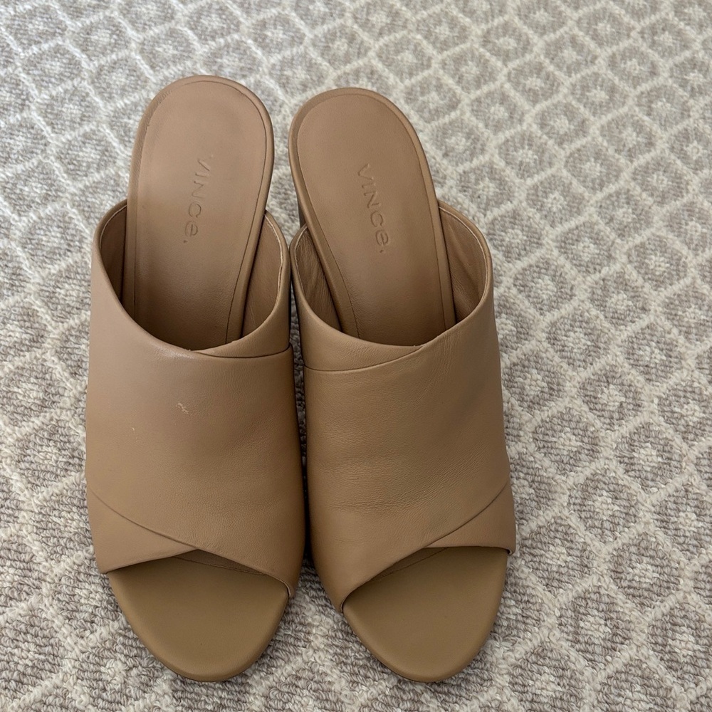 Vince Women's Brown Leather Mules
